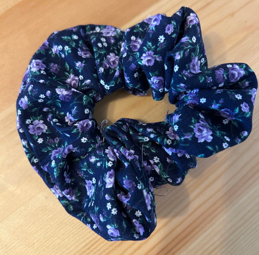 Purple Floral Scrunchie